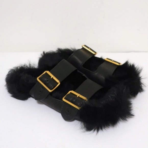prada fur lined sandals